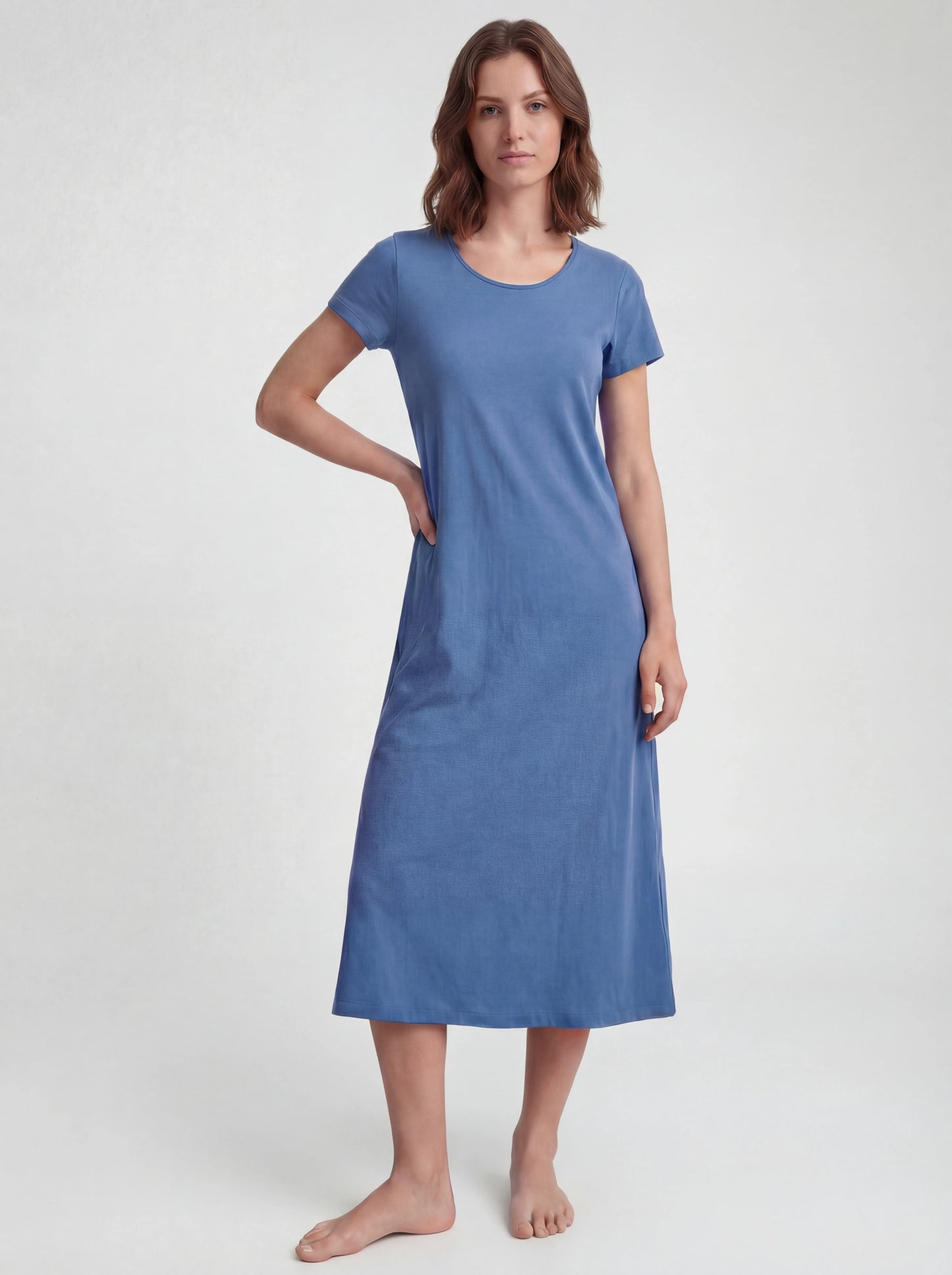 Breathable Cotton Midcalf Nightgown
