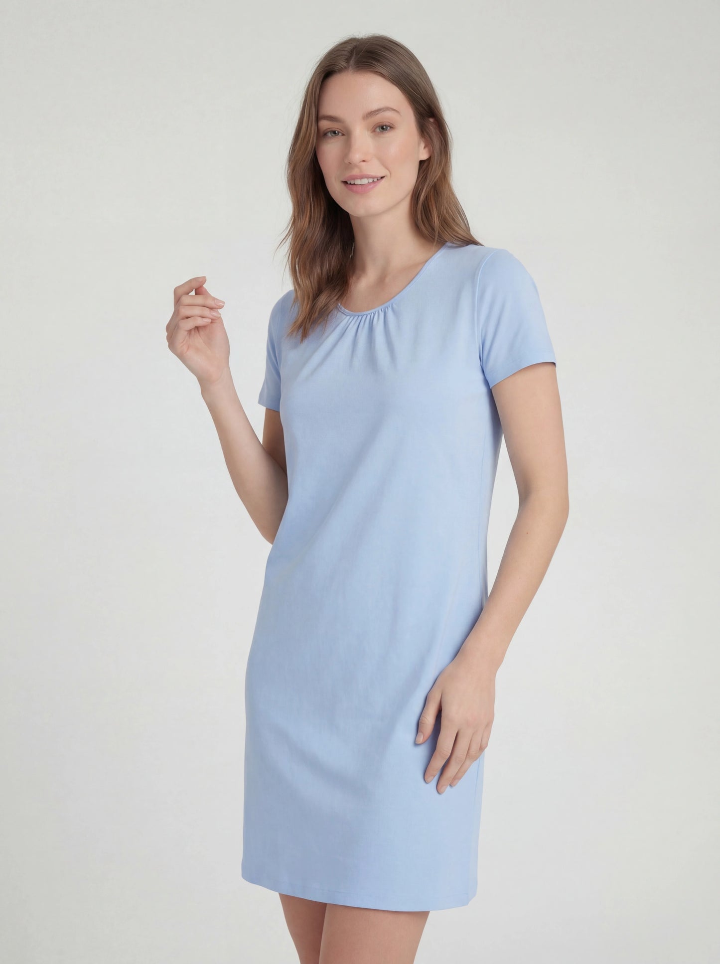 Breathable Fine Cotton Short Sleeve Nightgown