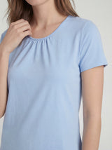 Breathable Fine Cotton Short Sleeve Nightgown