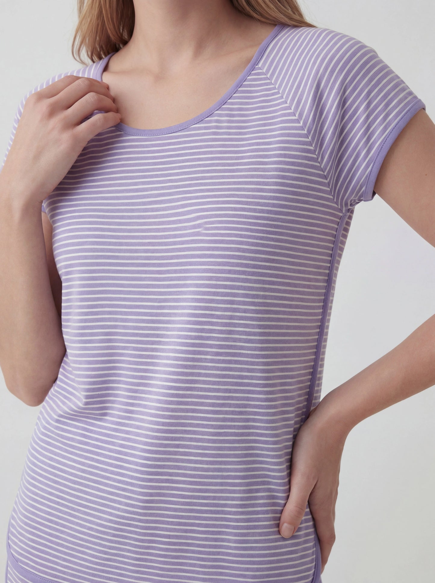 Breathable Striped Cotton Shortie Sleepwear Set