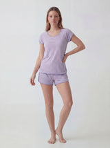 Breathable Striped Cotton Shortie Sleepwear Set