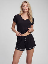 Chic Breathable Solid Piped Pajama Shorts
