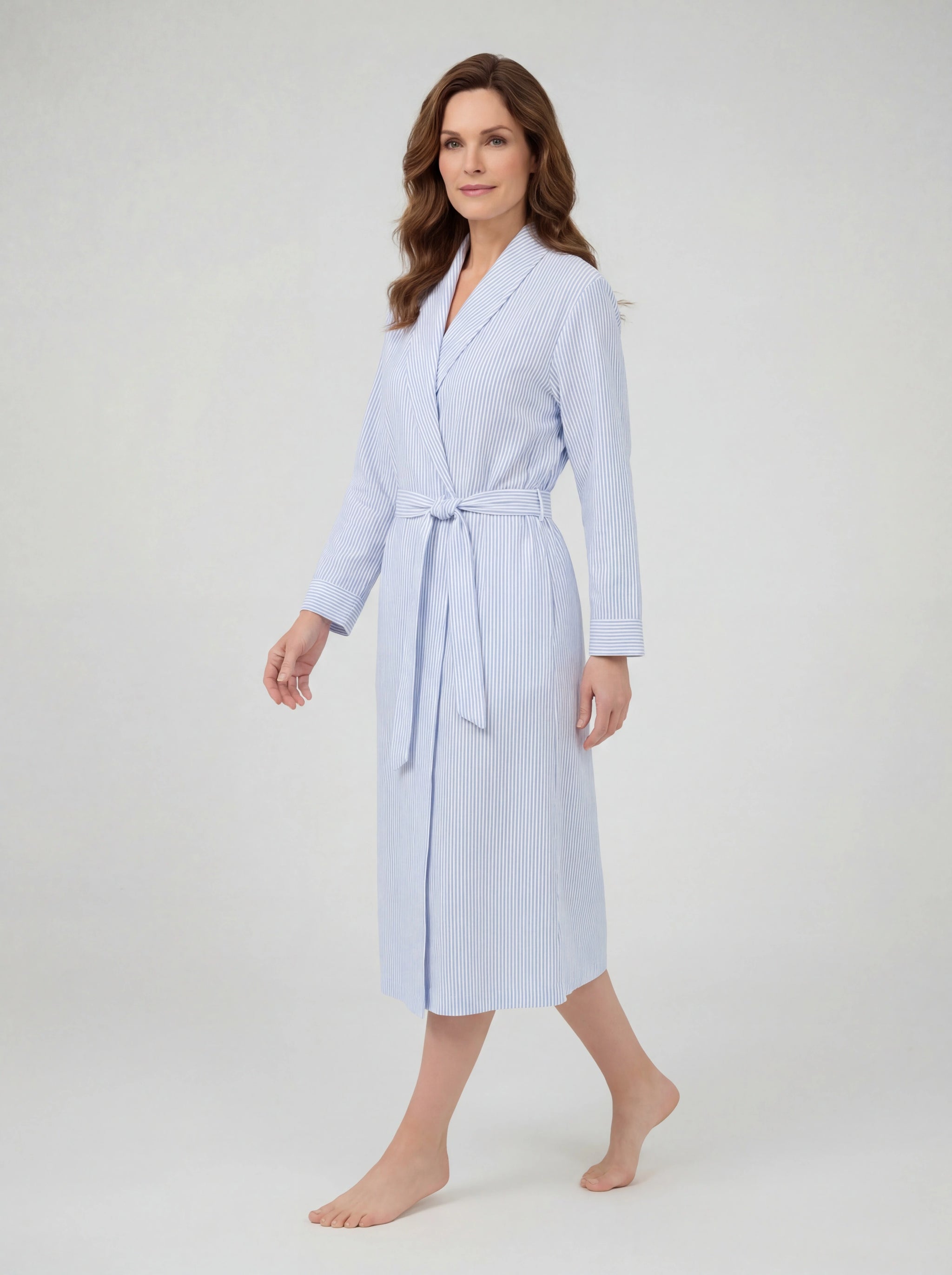 Classic Striped Belted Lounge Robe