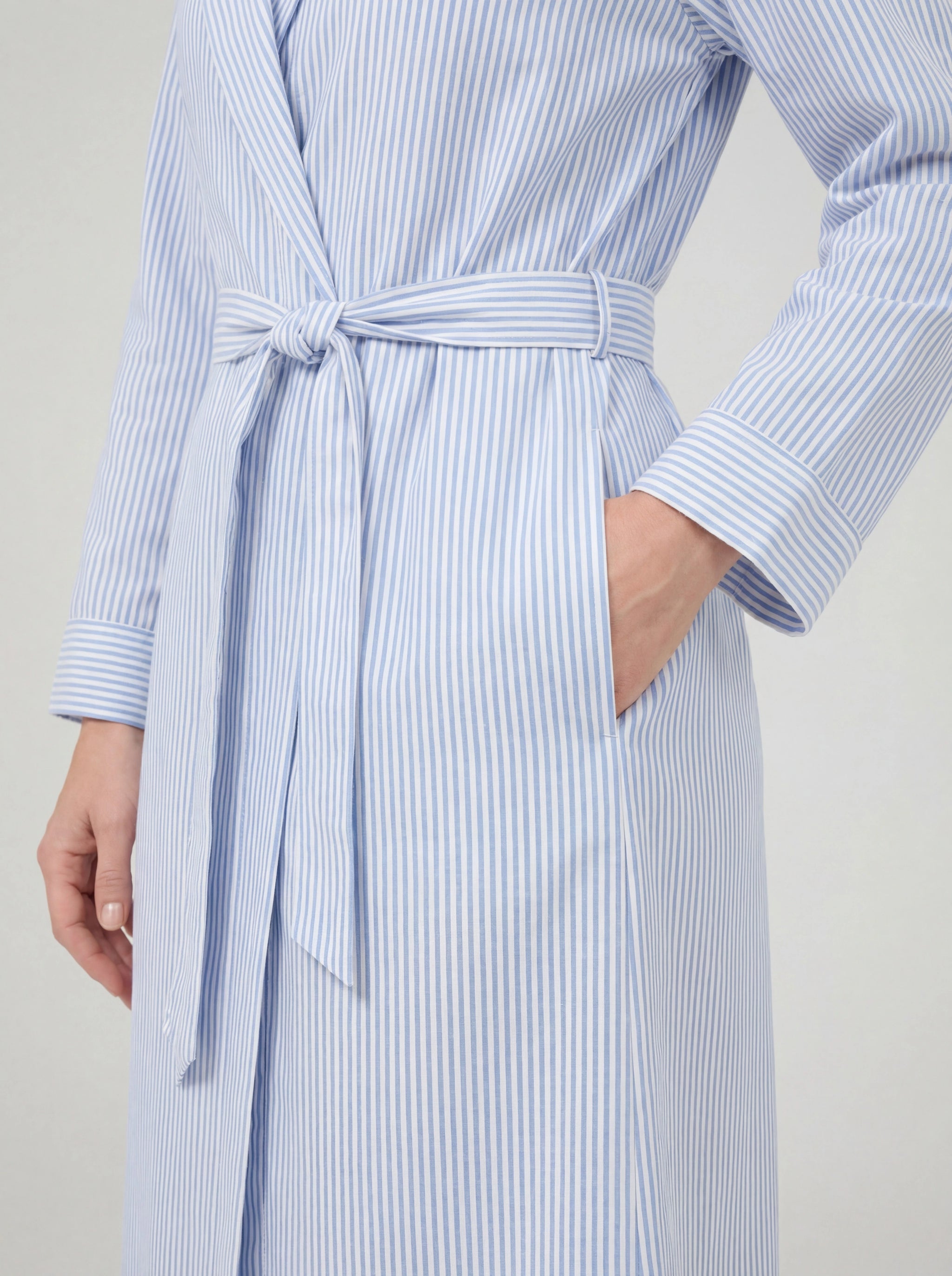 Classic Striped Belted Lounge Robe