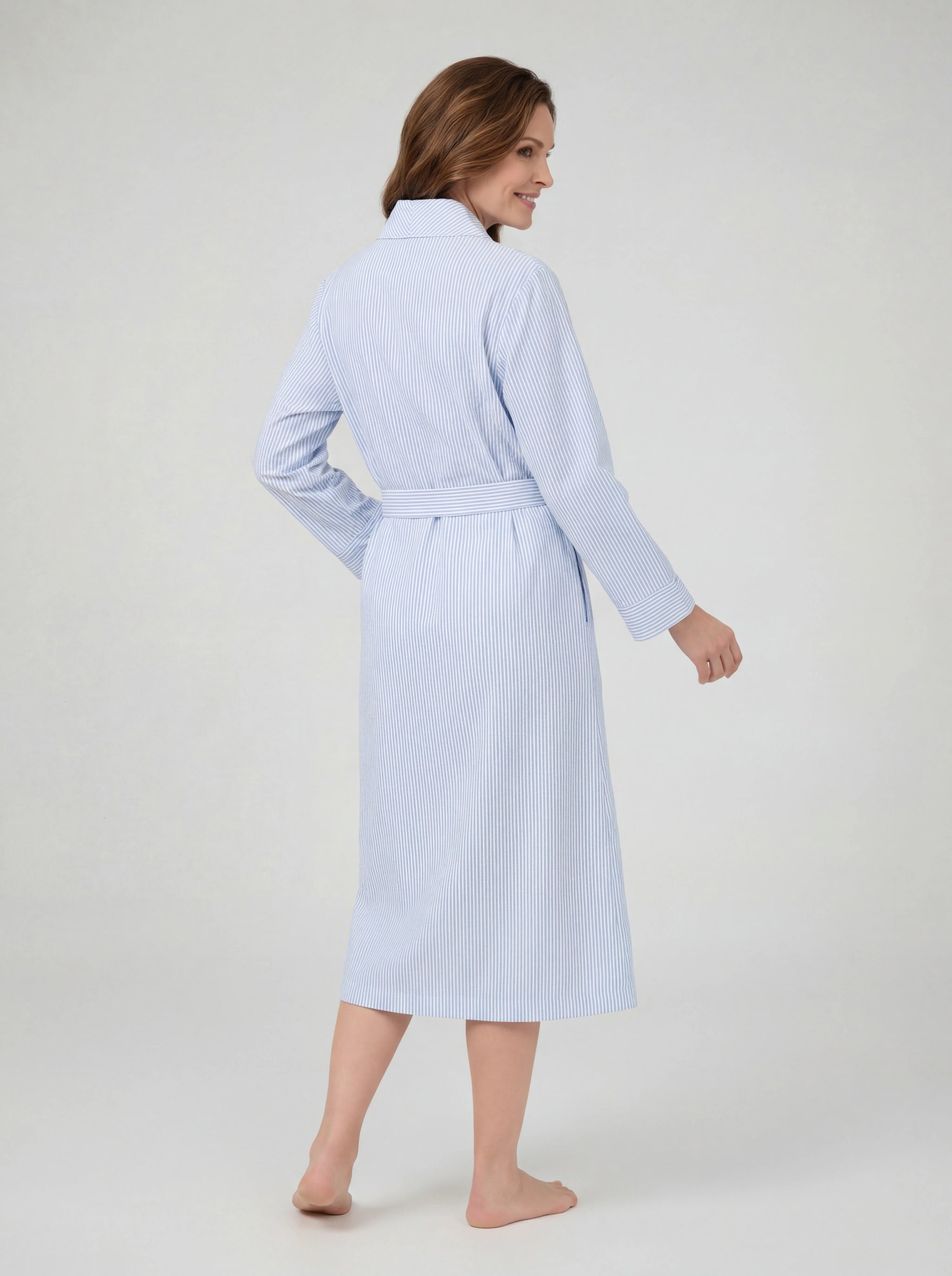 Classic Striped Belted Lounge Robe