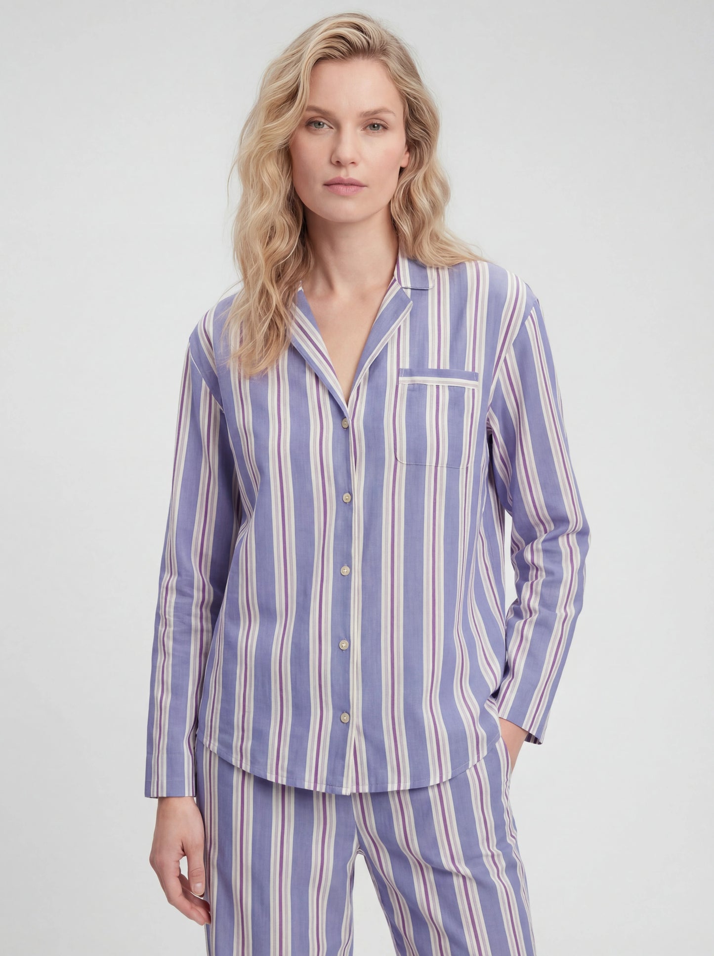 Classic Striped Cotton Poplin Pajama Pant Set