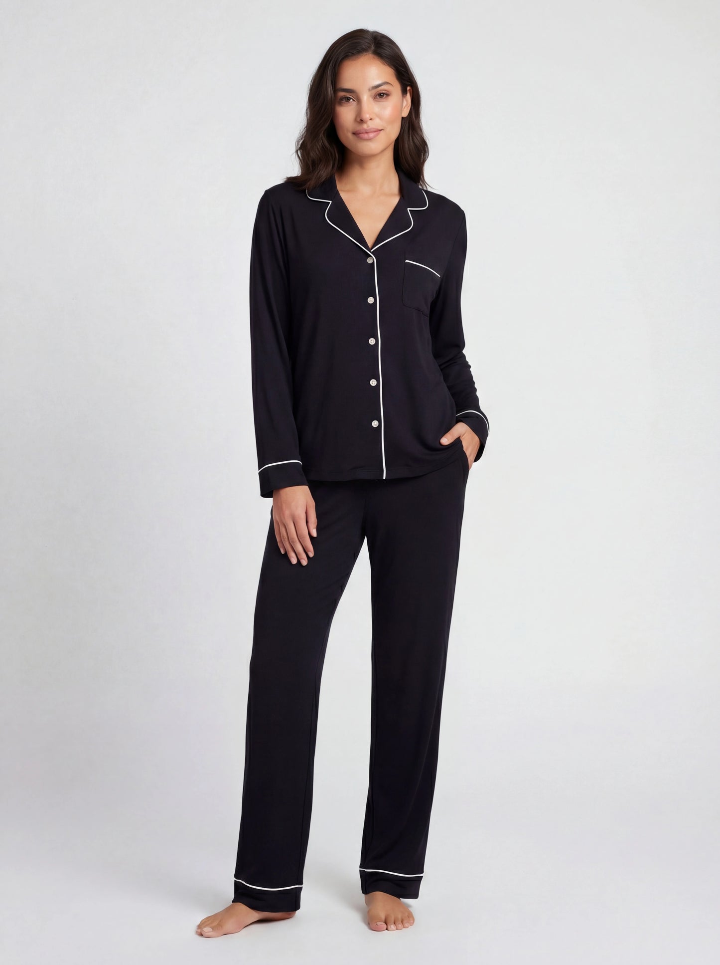 Cooling Stretch Long Sleeve Pajama Set