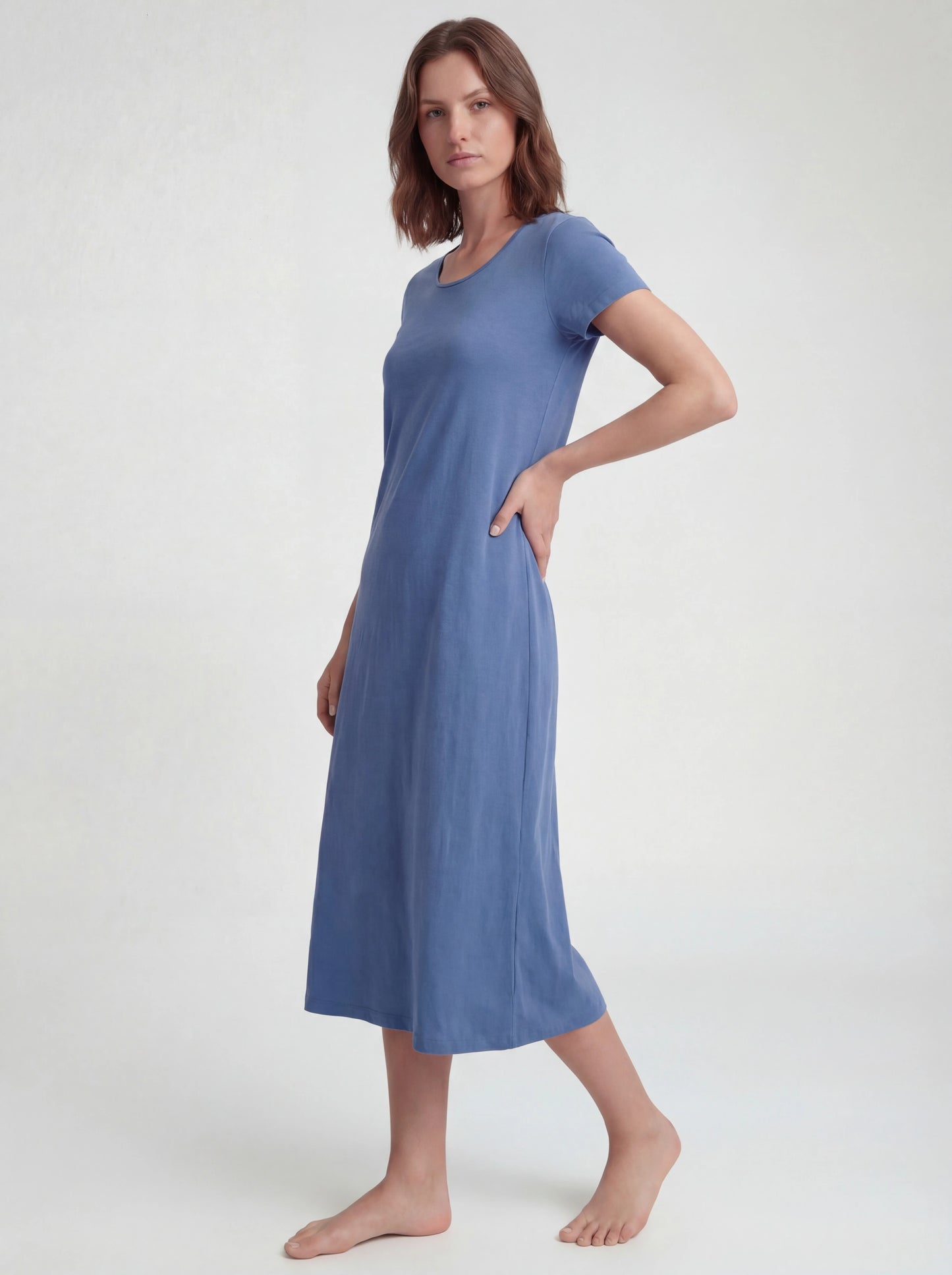 Breathable Cotton Midcalf Nightgown
