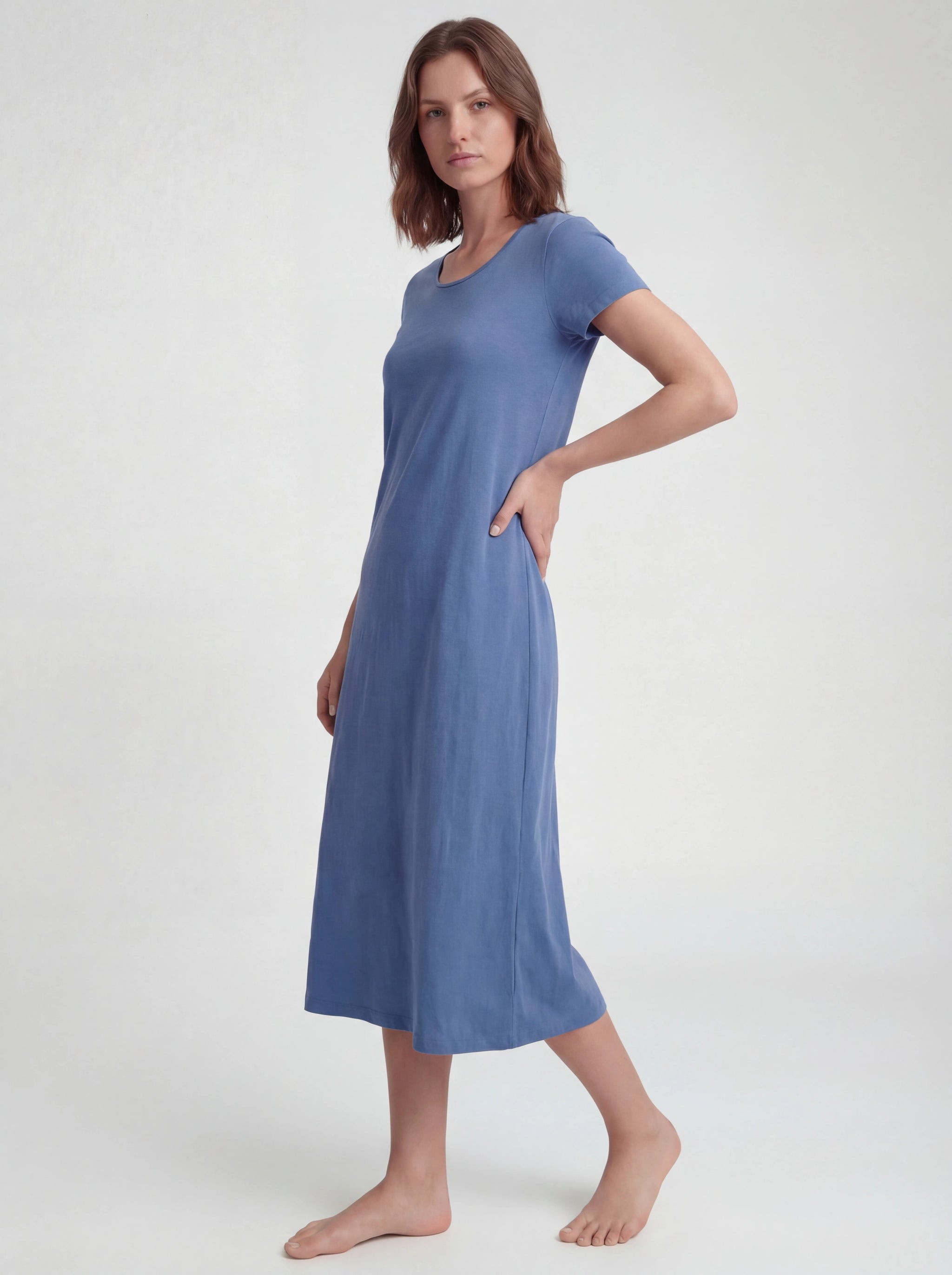 Breathable Cotton Midcalf Nightgown
