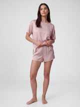Silky Smooth Satin Tee and Shorts Pajama Set