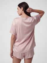 Silky Smooth Satin Tee and Shorts Pajama Set