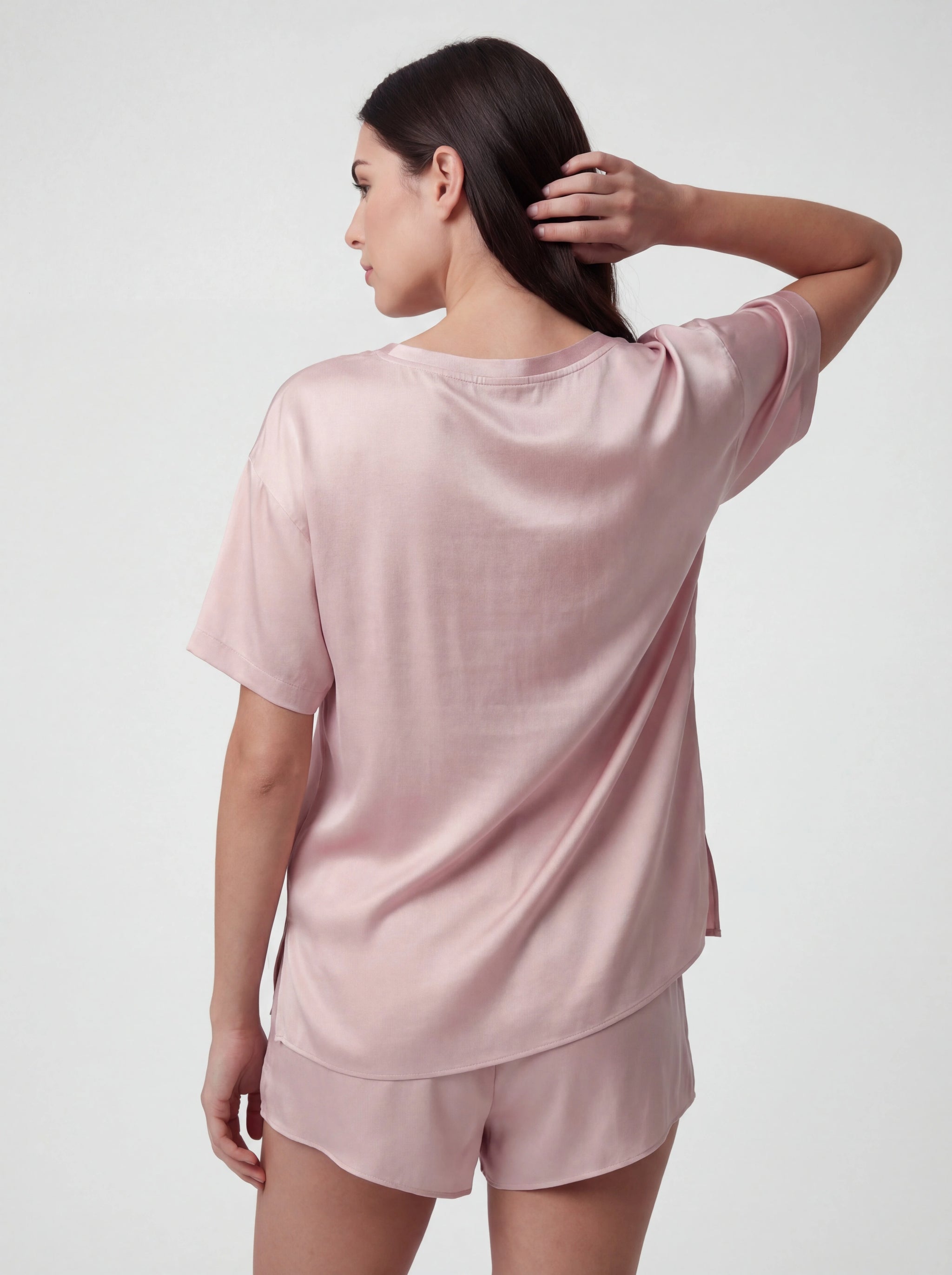 Silky Smooth Satin Tee and Shorts Pajama Set