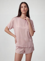 Silky Smooth Satin Tee and Shorts Pajama Set